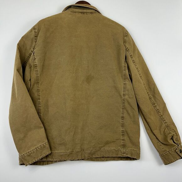 Levi's Utility Cargo Coat Size Large Full Zip Button Snap Lined Military Cotton - Picture 13 of 16